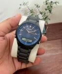 Dual Time Metal Bracelet Watch | Men's Gents Sporty Design