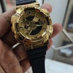 Men's Golden Shock-Resistant Watch | Tough Construction Digital Display