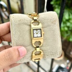 Women's Gemini Double T Watch | Elegant Gold Plated Link Bracelet