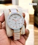 Analog Chrono Ceramic Chain Watch