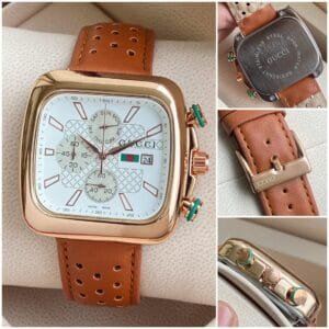 Square Timepiece Solid Back Steel Case