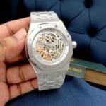 Luxury Gold Skeleton Dial Watch with Transparent Case (2)