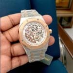 Luxury Gold Skeleton Dial Watch with Transparent Case (2)