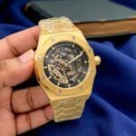 Luxury Gold Skeleton Dial Watch with Transparent Case (2)