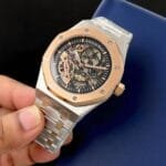 Luxury Gold Skeleton Dial Watch with Transparent Case (2)