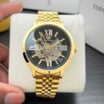 Men’s Round Skeleton Dial Watch  4 Color Options Available
