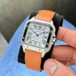 Luxury Automatic Men’s Watch – Roman Dial, Patent Leather Strap4