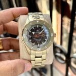 Luxury High-Tech Skeleton Watch with Gold Accents – Captain's Edition Design