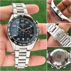 Men's Steel Watch with Fine Brushed Case and Fixed Steel Bezel