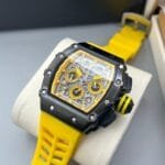 Luxury Tonneau-Shaped Skeleton Watch | Multi-Colour Intricate Dial for Men