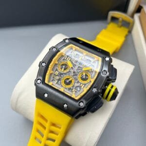 Luxury Tonneau-Shaped Skeleton Watch | Multi-Colour Intricate Dial for Men