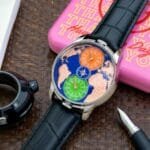 Men's 7AAA Automatic Dual Time Watch | 43mm Steel, Leather, Sapphire Crystal