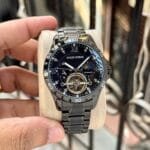 Men's 44mm Black Skeleton Automatic Watch – Bold Luxury Complications