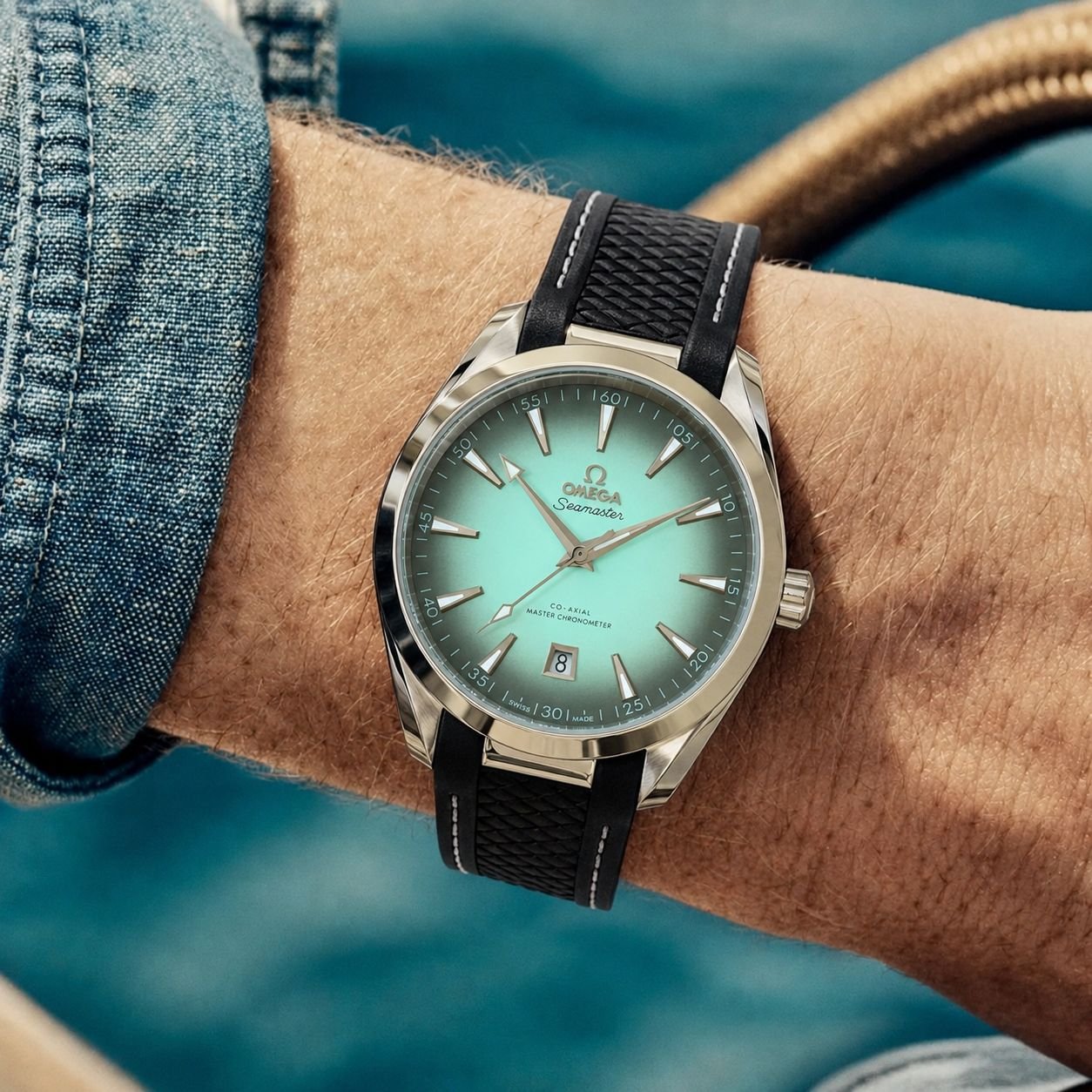 Premium AquaTerra 150m Automatic Men's Watch – 43mm Open Backac