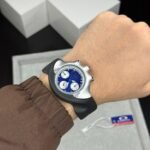 Men’s Silver Bezel Sport Watch – 38mm Sapphire Glass Edition