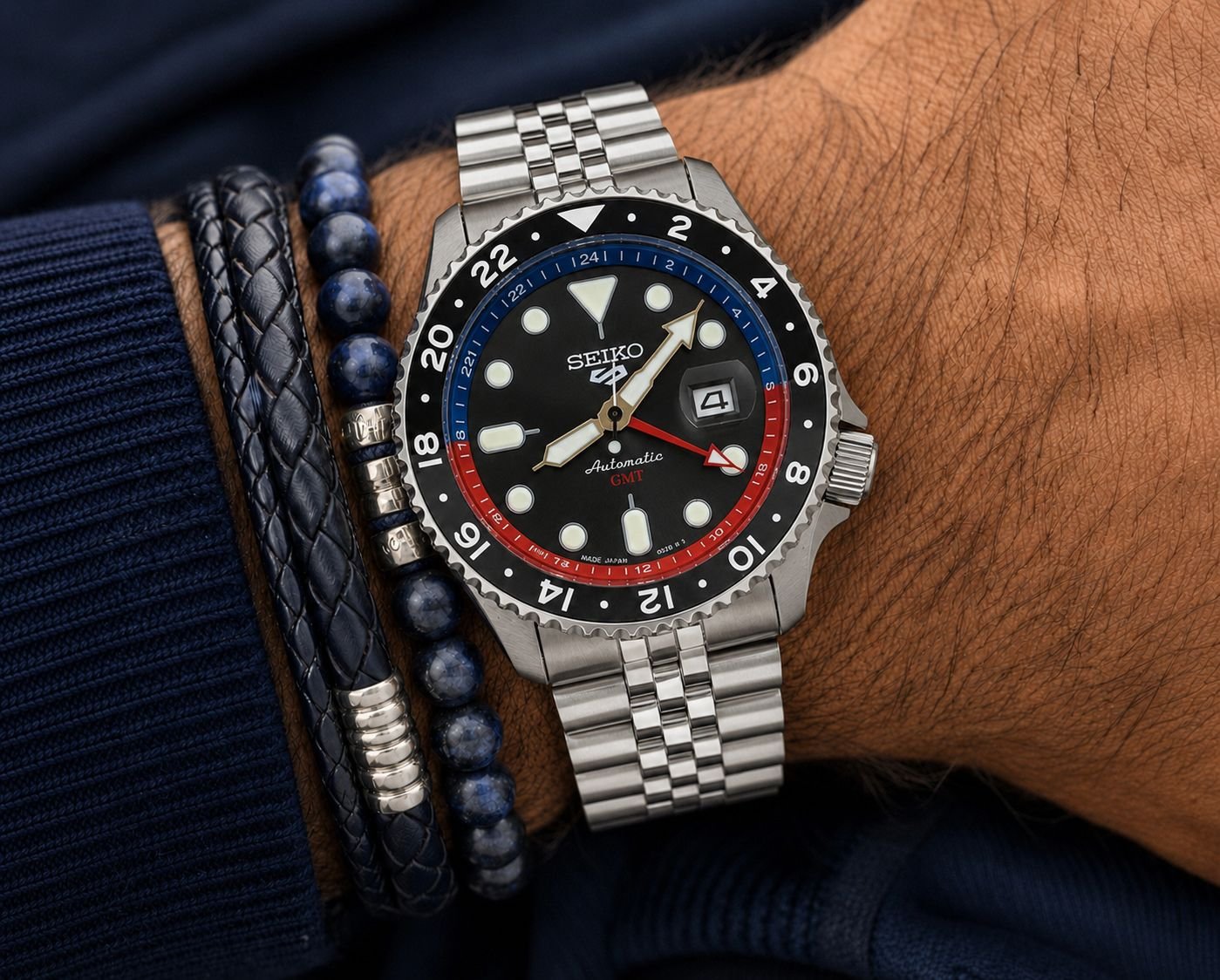 Premium GMT Automatic Men's Watch – Dual Time Sport 43mm