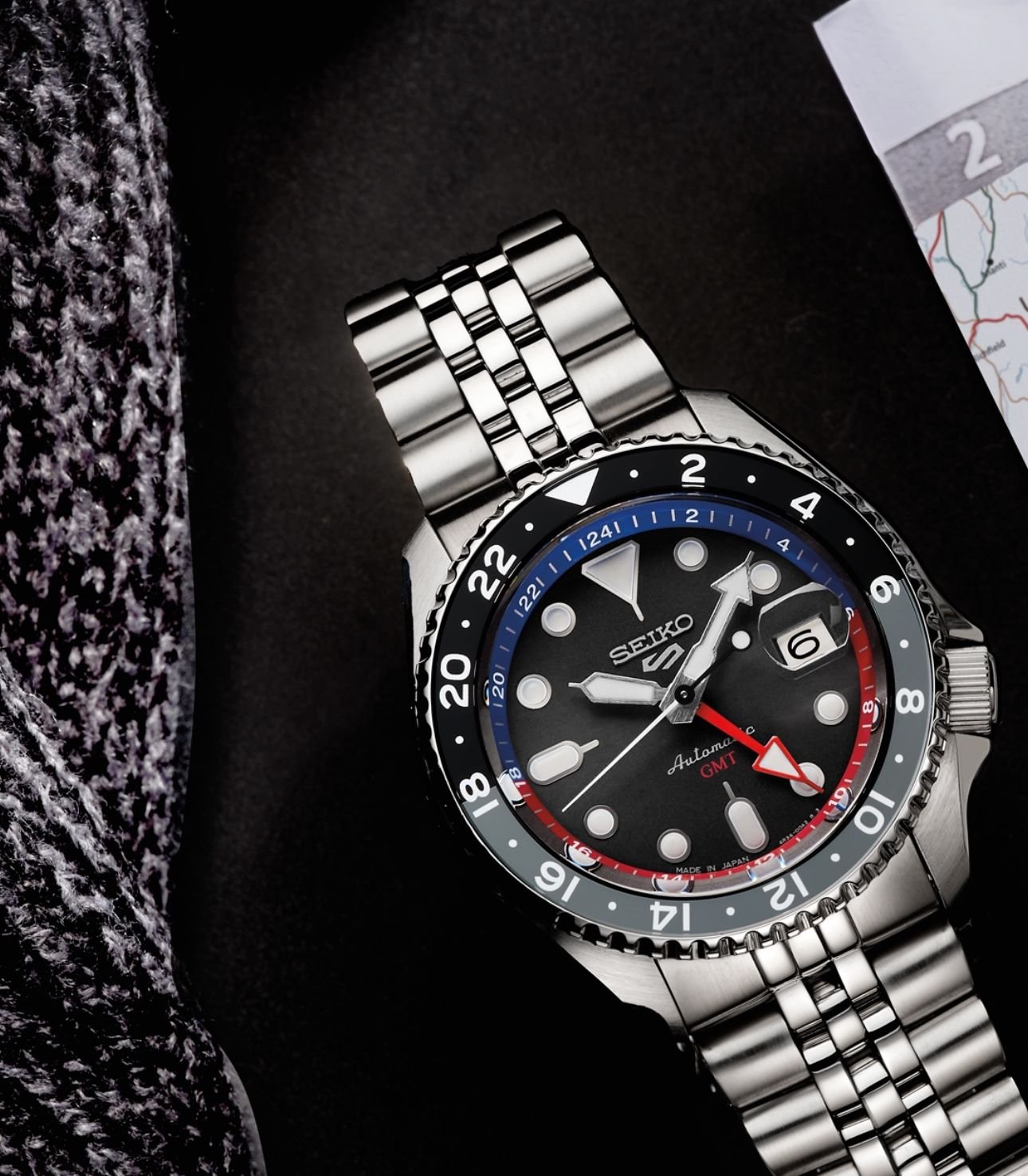 Premium GMT Automatic Men's Watch – Dual Time Sport 43mm