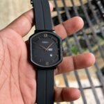 Ultra-Slim Men’s Analog Watch – Black Silicone Date Edition