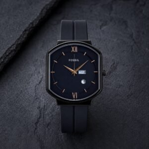 Ultra-Slim Men's Analog Watch – Black Silicone Date Edition