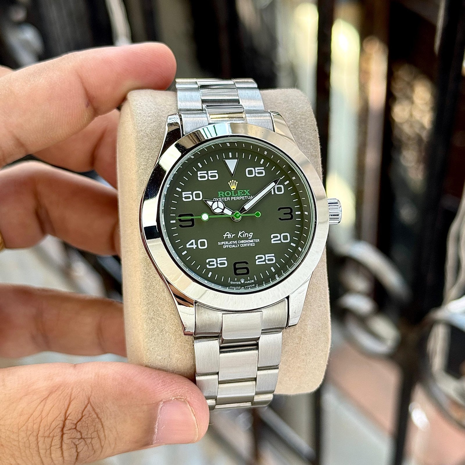Air-King Aviation Edition Men's Watch – Olive Green Dial 40mm