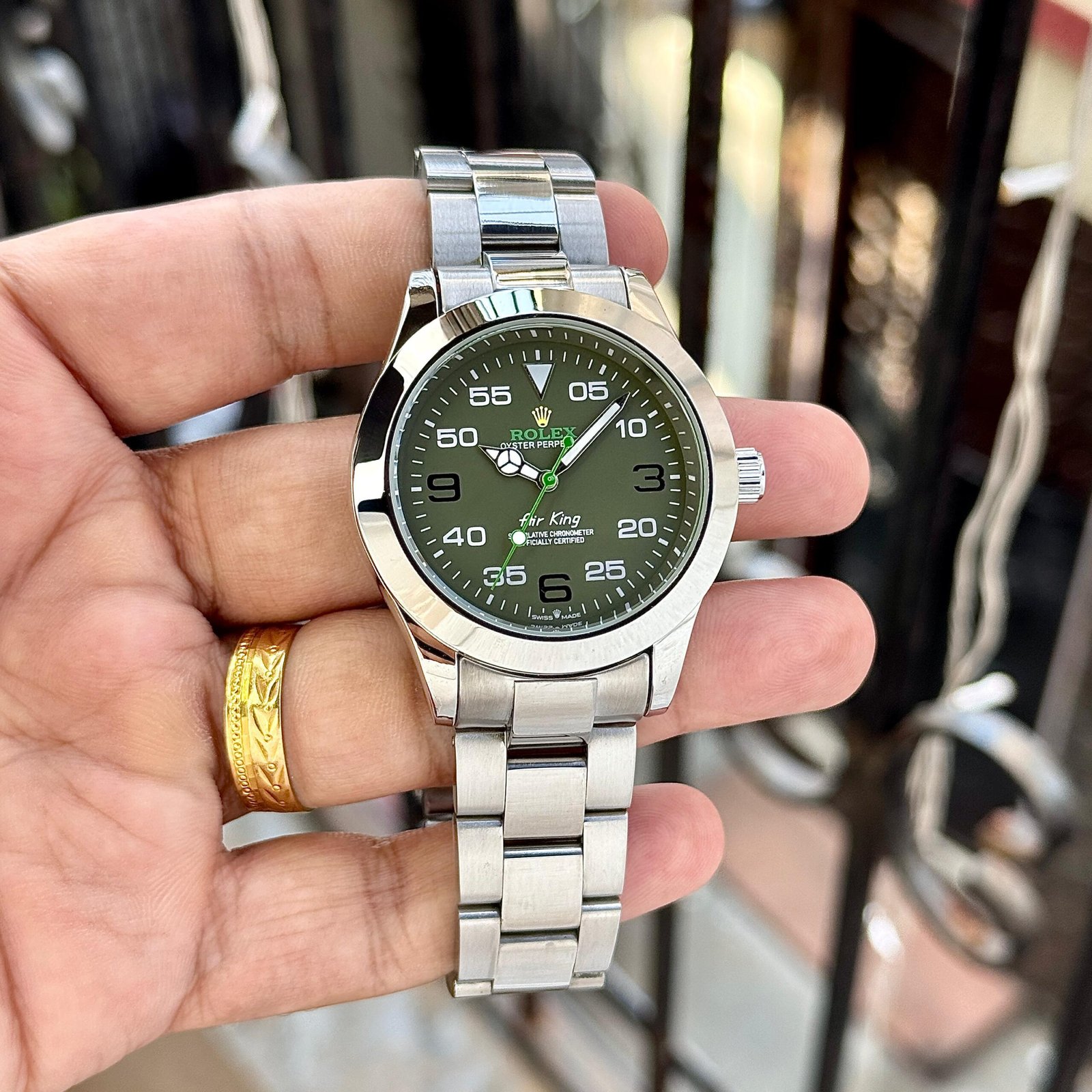 Air-King Aviation Edition Men's Watch – Olive Green Dial 40mm