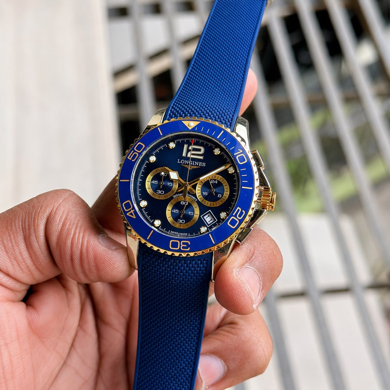 Premium Chronograph Men's Watch – Rust-Free Steel & Silicon Edition