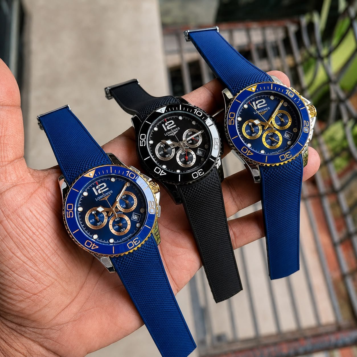 Premium Chronograph Men's Watch – Rust-Free Steel & Silicon Edition