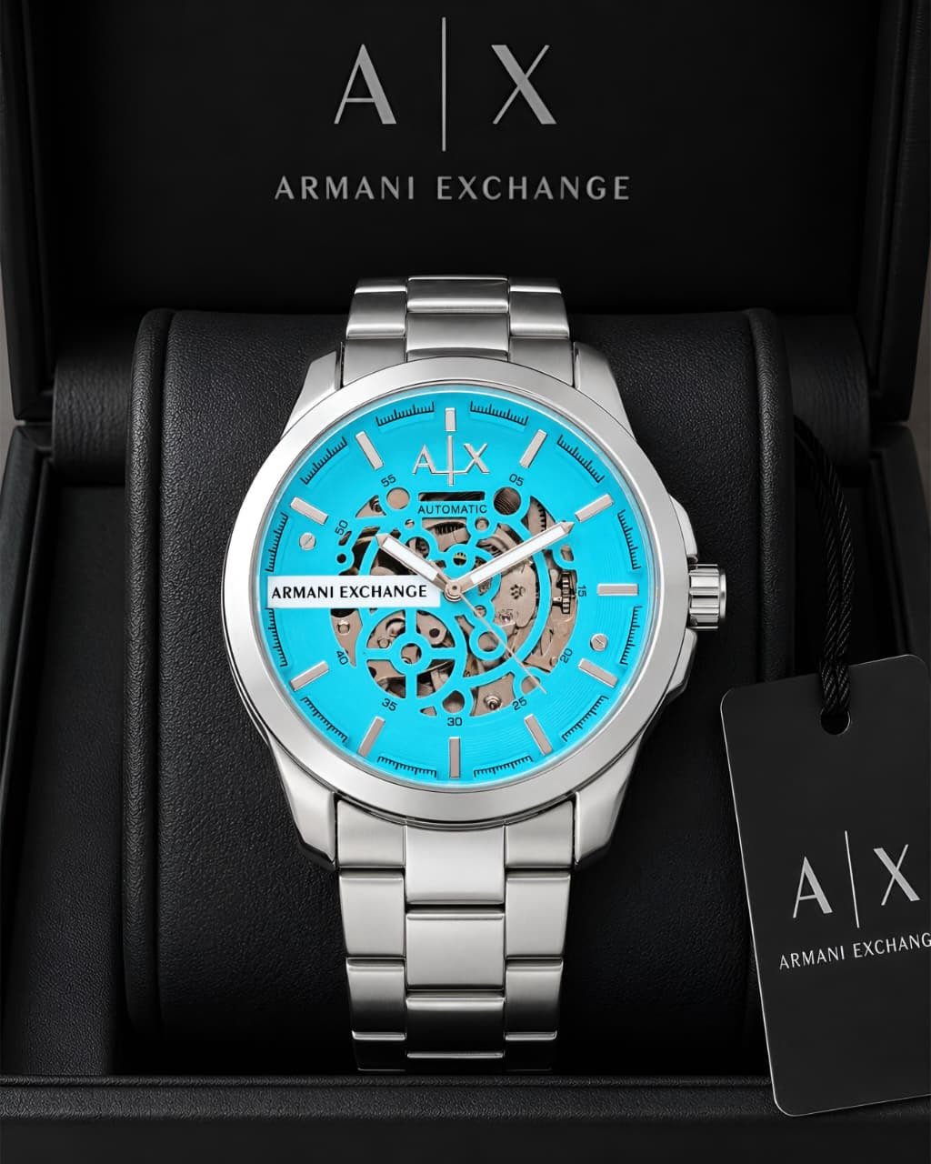 Hampton Skeleton Automatic Men's Watch – Aqua Tiffany Blue 43mm