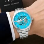 Hampton Skeleton Automatic Men’s Watch – Aqua Tiffany Blue 43mm