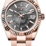 Premium Sky-Dweller Automatic Men’s Watch – Rose Gold & Steel Edition