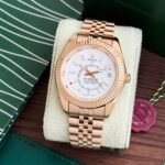 Premium Sky-Dweller Automatic Men’s Watch – Rose Gold & Steel Edition