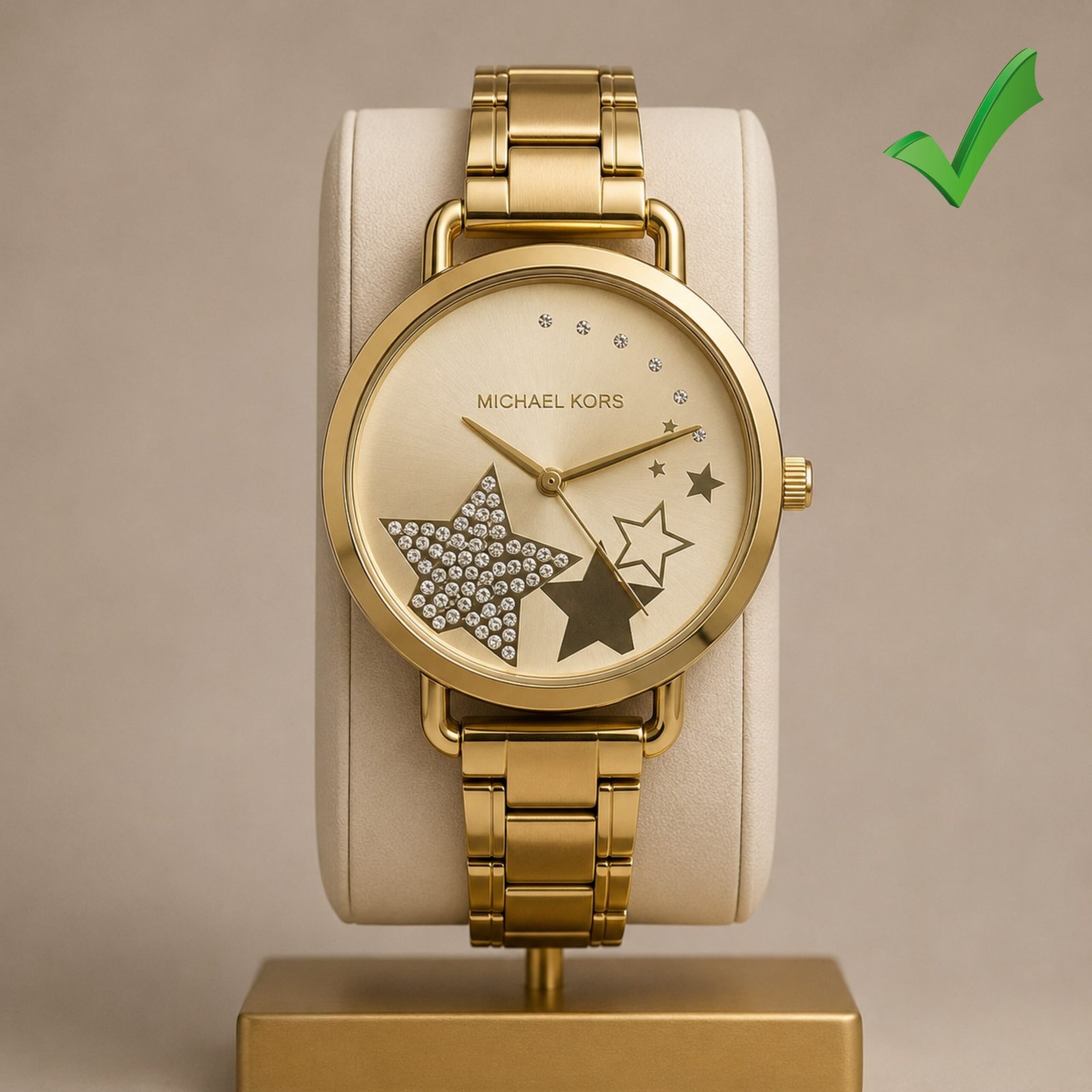 Luxury Parker Women's Watch – Golden Bracelet with Plum Accents