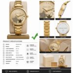 Luxury Parker Women’s Watch – Golden Bracelet with Plum Accents