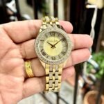Luxury Gold Harlowe Women’s Watch – Crystal Studded 38mm