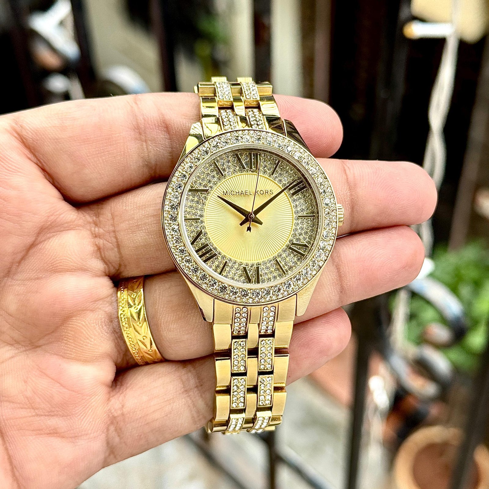 Luxury Gold Harlowe Women's Watch – Crystal Studded 38mm