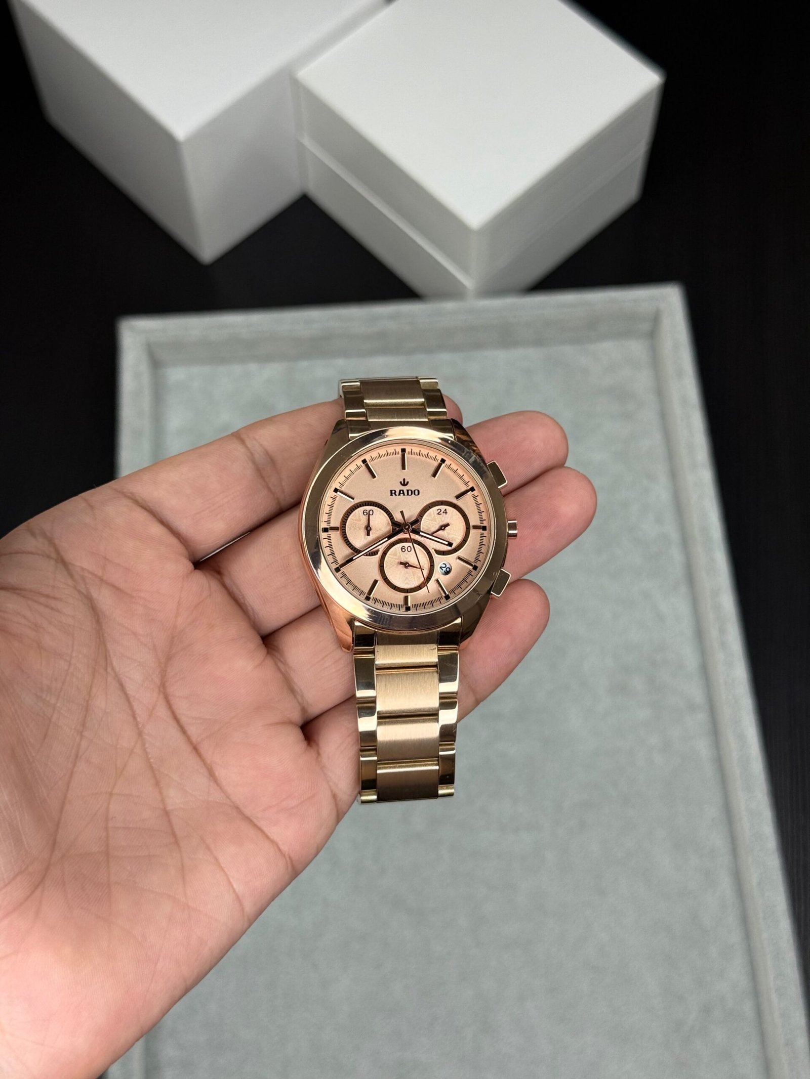 Men's HyperChrome Chronograph Watch – Rose Gold Sapphire Edition
