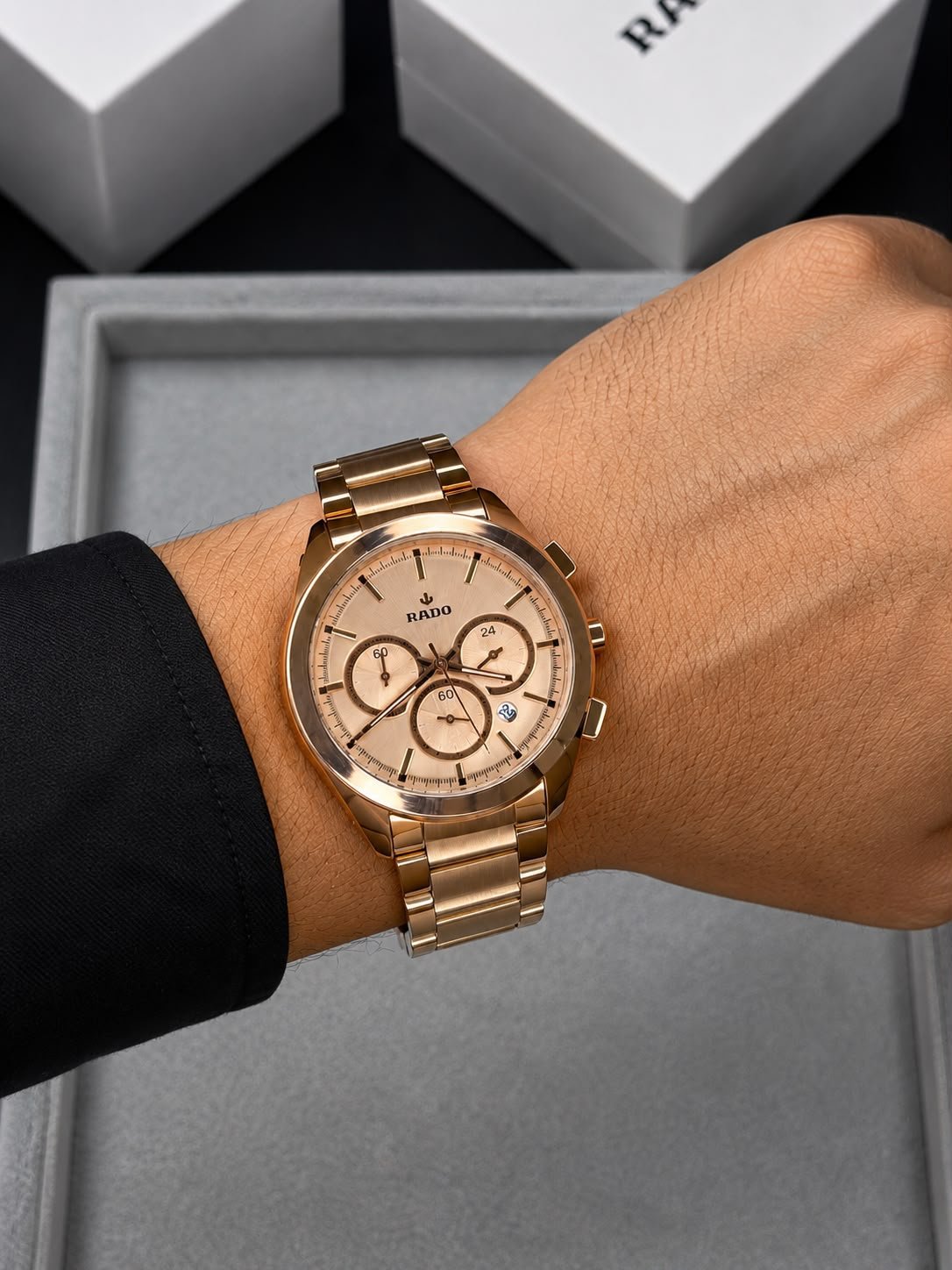 Men's HyperChrome Chronograph Watch – Rose Gold Sapphire Edition