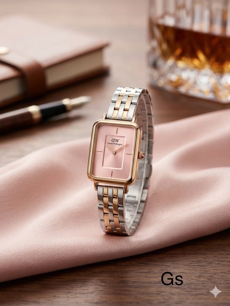 Elegant Square Dial Women's Watch – 26mm Stainless Steel Edition