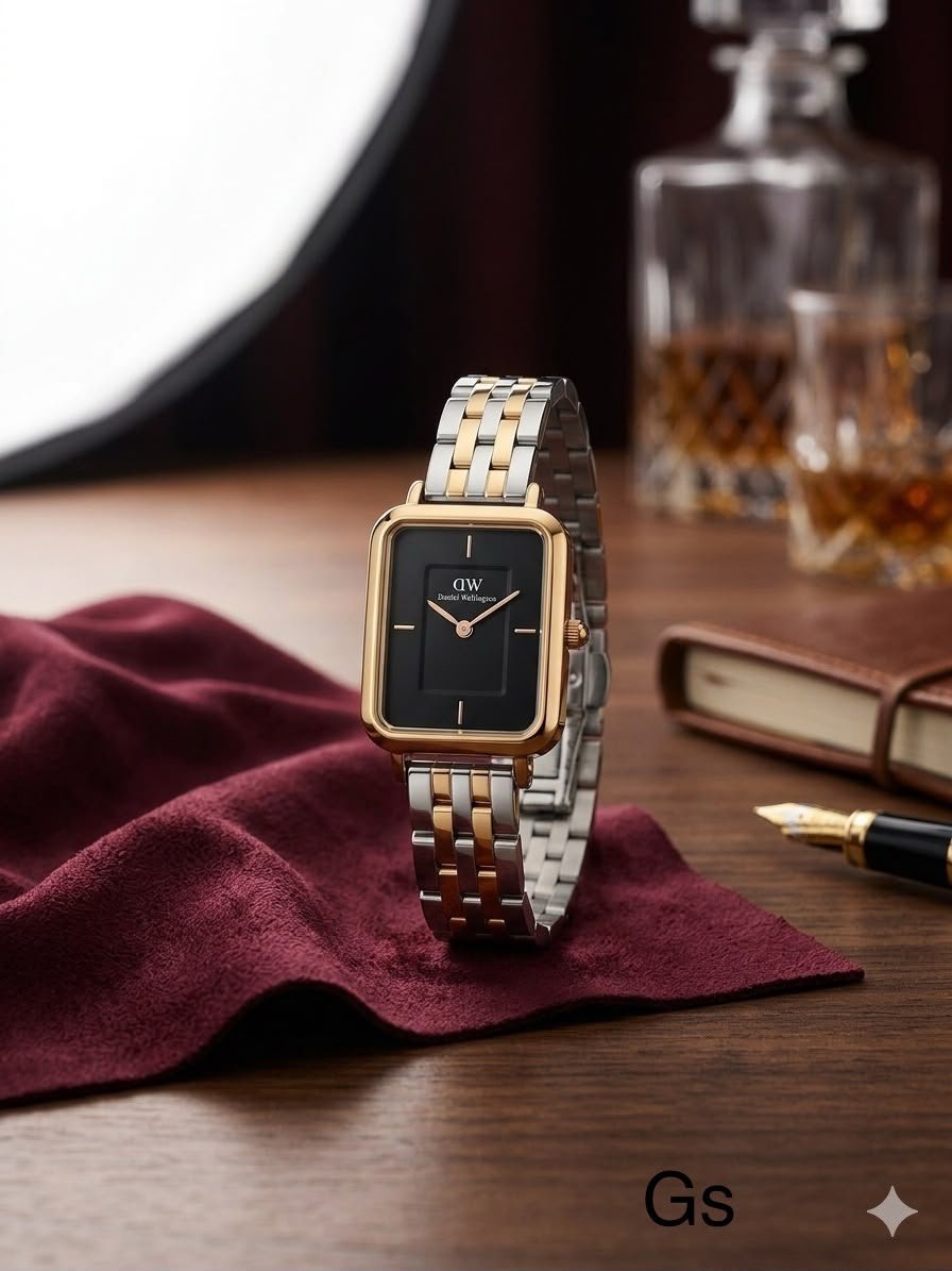 Elegant Square Dial Women's Watch – 26mm Stainless Steel Edition
