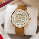 Luxury Formal Chronograph Men’s Watch – Brown Textured Dial 43mm