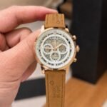 Luxury Formal Chronograph Men’s Watch – Brown Textured Dial 43mm