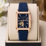 Modern Skeleton Automatic Men’s Watch – 43mm Blue Fiber Strap