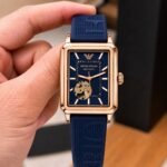 Modern Skeleton Automatic Men’s Watch – 43mm Blue Fiber Strap