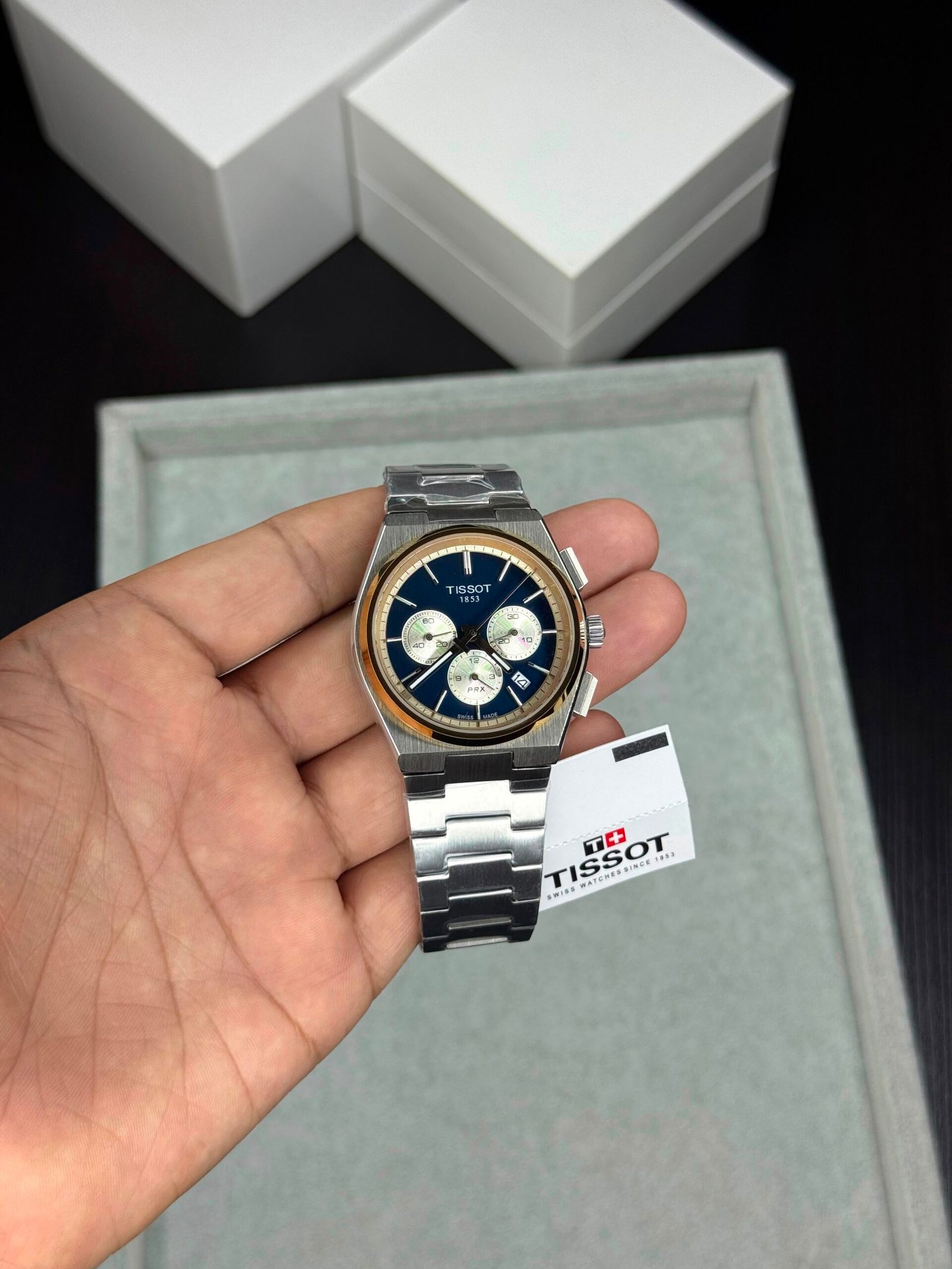 Men's PRX Chronograph Watch – Blue Dial & Sapphire Glass 42mm
