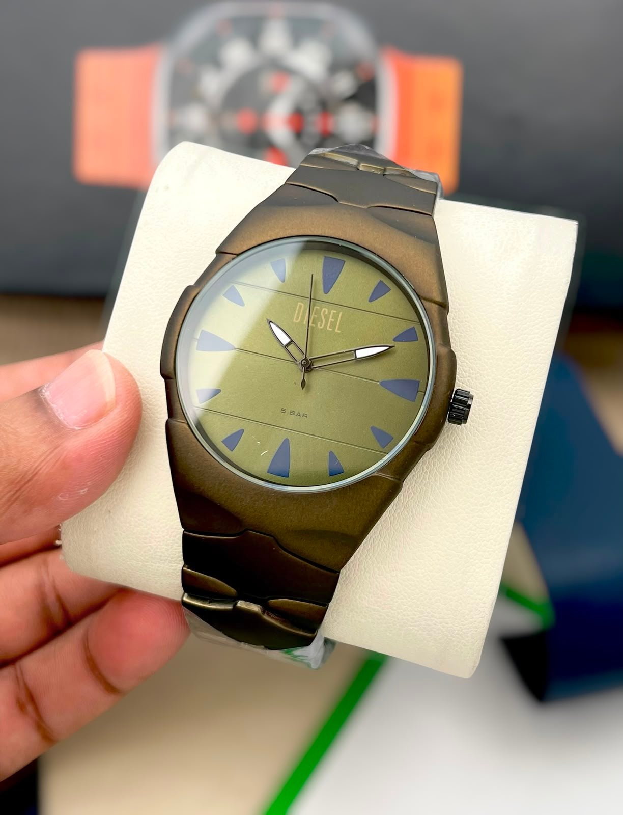 Men's Luxury Gold Tone Chronograph – Stainless Steel 5 ATM Watch
