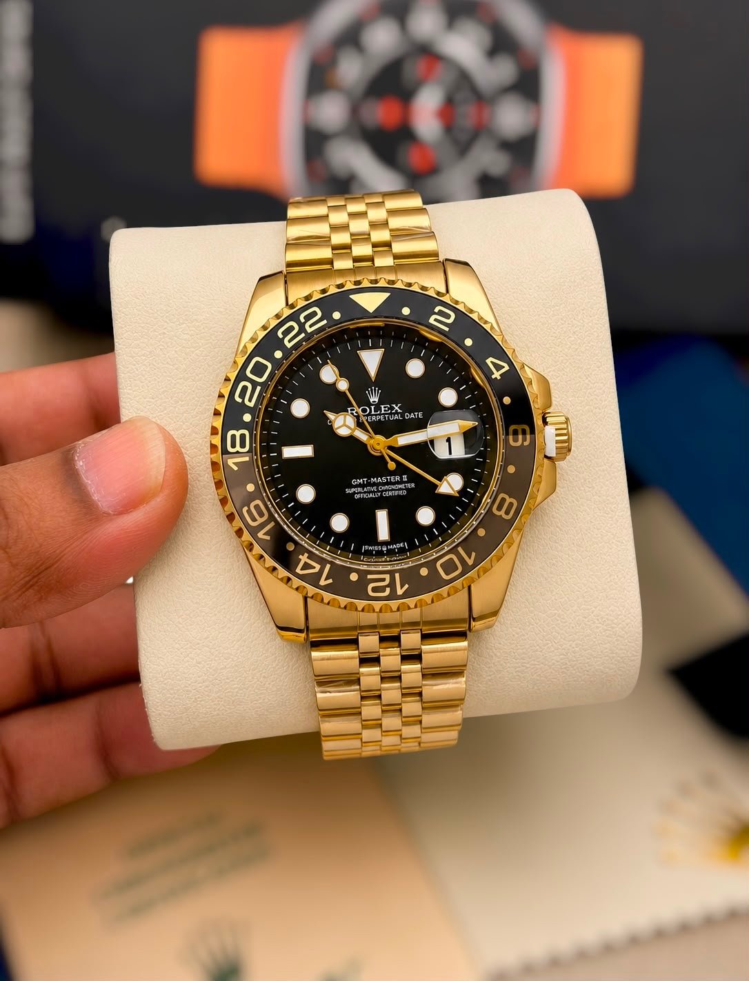 Premium GMT Men's Watch – Heavy Stainless Steel Date Edition