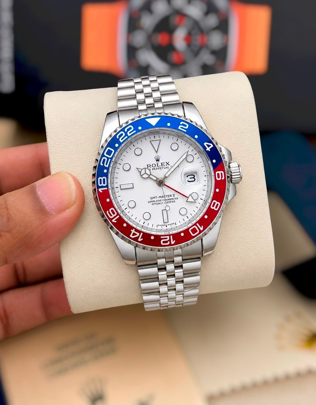 Premium GMT Men's Watch – Heavy Stainless Steel Date Edition