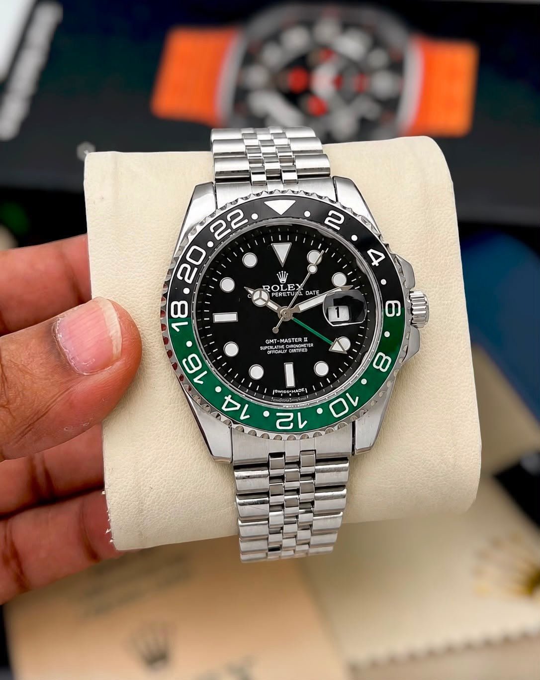Premium GMT Men's Watch – Heavy Stainless Steel Date Edition