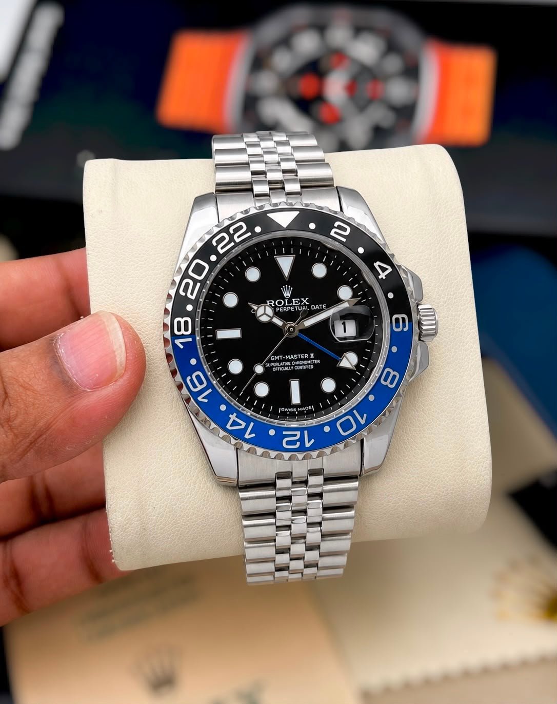 Premium GMT Men's Watch – Heavy Stainless Steel Date Edition