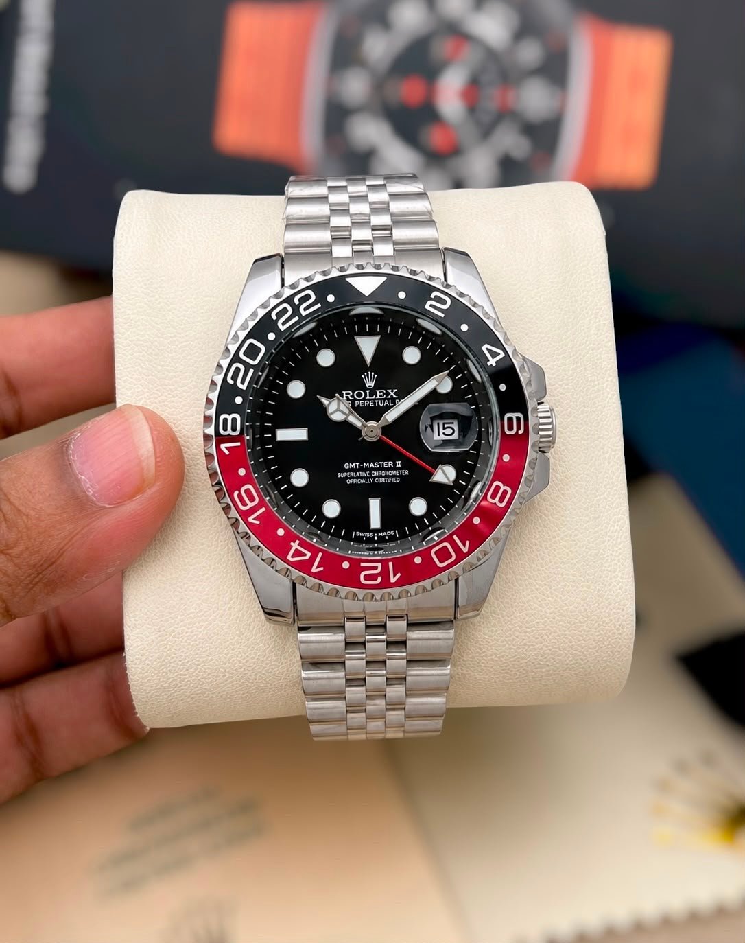Premium GMT Men's Watch – Heavy Stainless Steel Date Edition